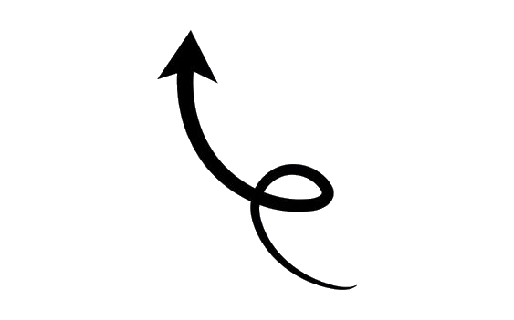 curved red arrow png